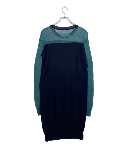 Maison Margiela 長袖ワンピース グリーン×ネイビー 21SS S51CU0252 レディース SIZE XS メゾンマルジェラ