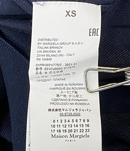 Maison Margiela 長袖ワンピース グリーン×ネイビー 21SS S51CU0252 レディース SIZE XS メゾンマルジェラ