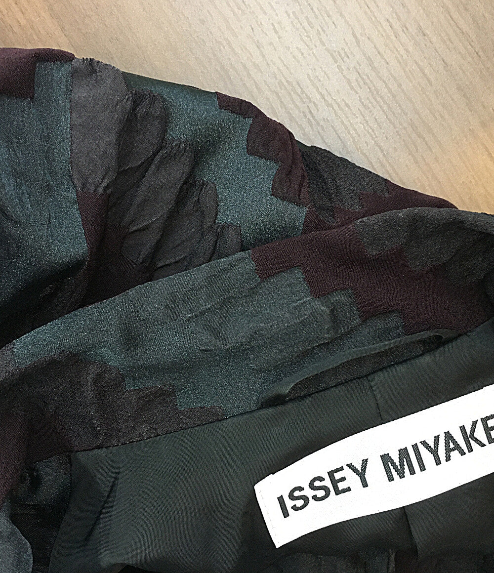 ISSEY MIYAKE テーラードジャケット ダークレッド IM03FD508 レディース SIZE 2 イッセイミヤケ