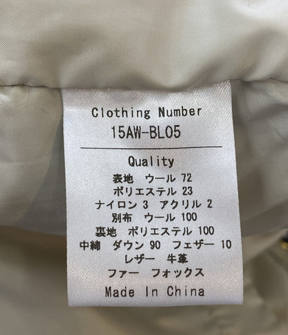 A(LeFRUDE)E アレフルード ダウンジャケット ウール ネイビー チェック メンズ SIZE M