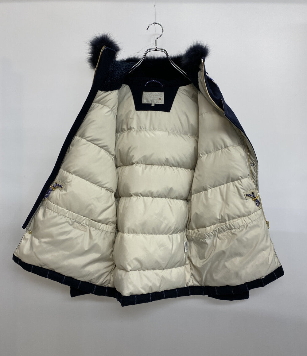 A(LeFRUDE)E アレフルード ダウンジャケット ウール ネイビー チェック メンズ SIZE M