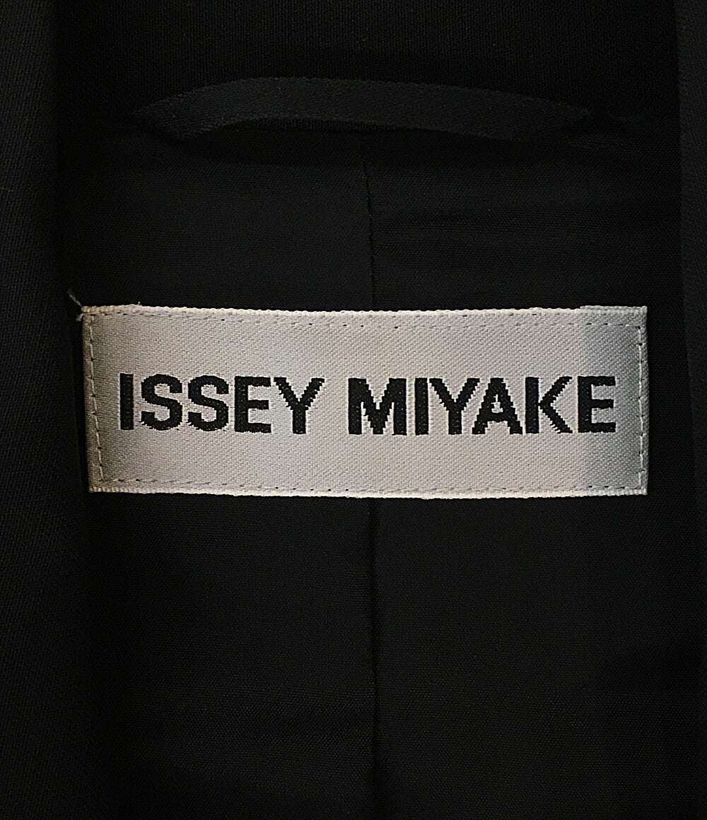イッセイミヤケ ウールノースリーブロングジャケット グローブポケット IM73FE501 レディース SIZE 2 ISSEY MIYAKE