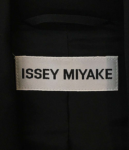 イッセイミヤケ ウールノースリーブロングジャケット グローブポケット IM73FE501 レディース SIZE 2 ISSEY MIYAKE