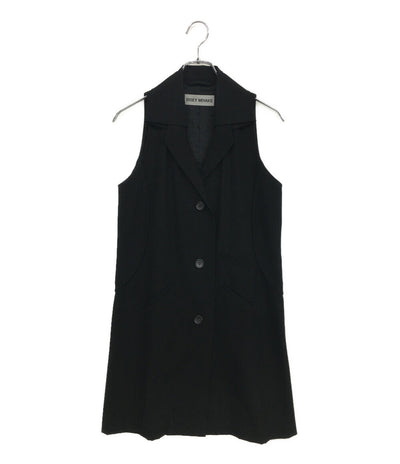 イッセイミヤケ ウールノースリーブロングジャケット グローブポケット IM73FE501 レディース SIZE 2 ISSEY MIYAKE