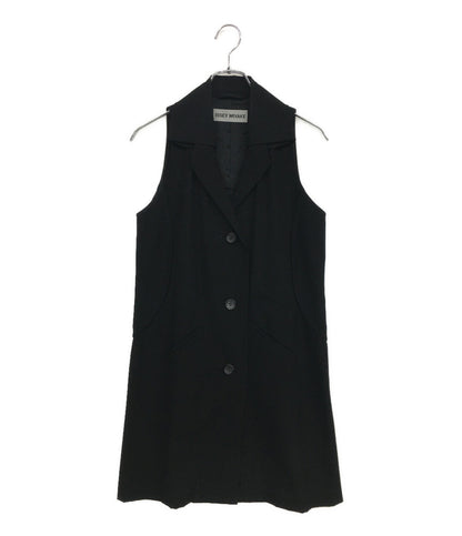 イッセイミヤケ ウールノースリーブロングジャケット グローブポケット IM73FE501 レディース SIZE 2 ISSEY MIYAKE