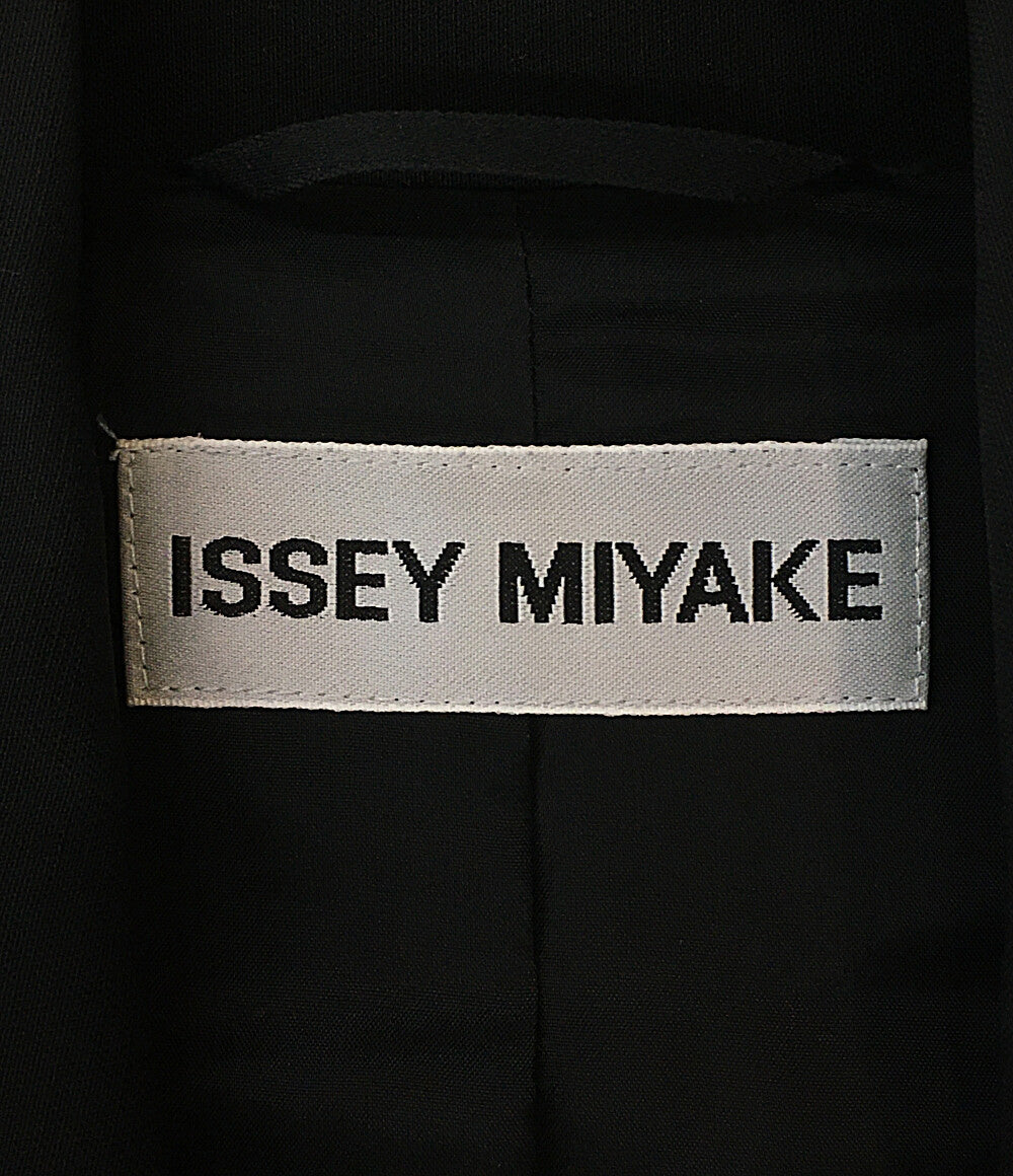 ISSEY MIYAKE ウールノースリーブロングジャケット グローブポケット IM73FE501 レディース SIZE 2 イッセイミヤケ