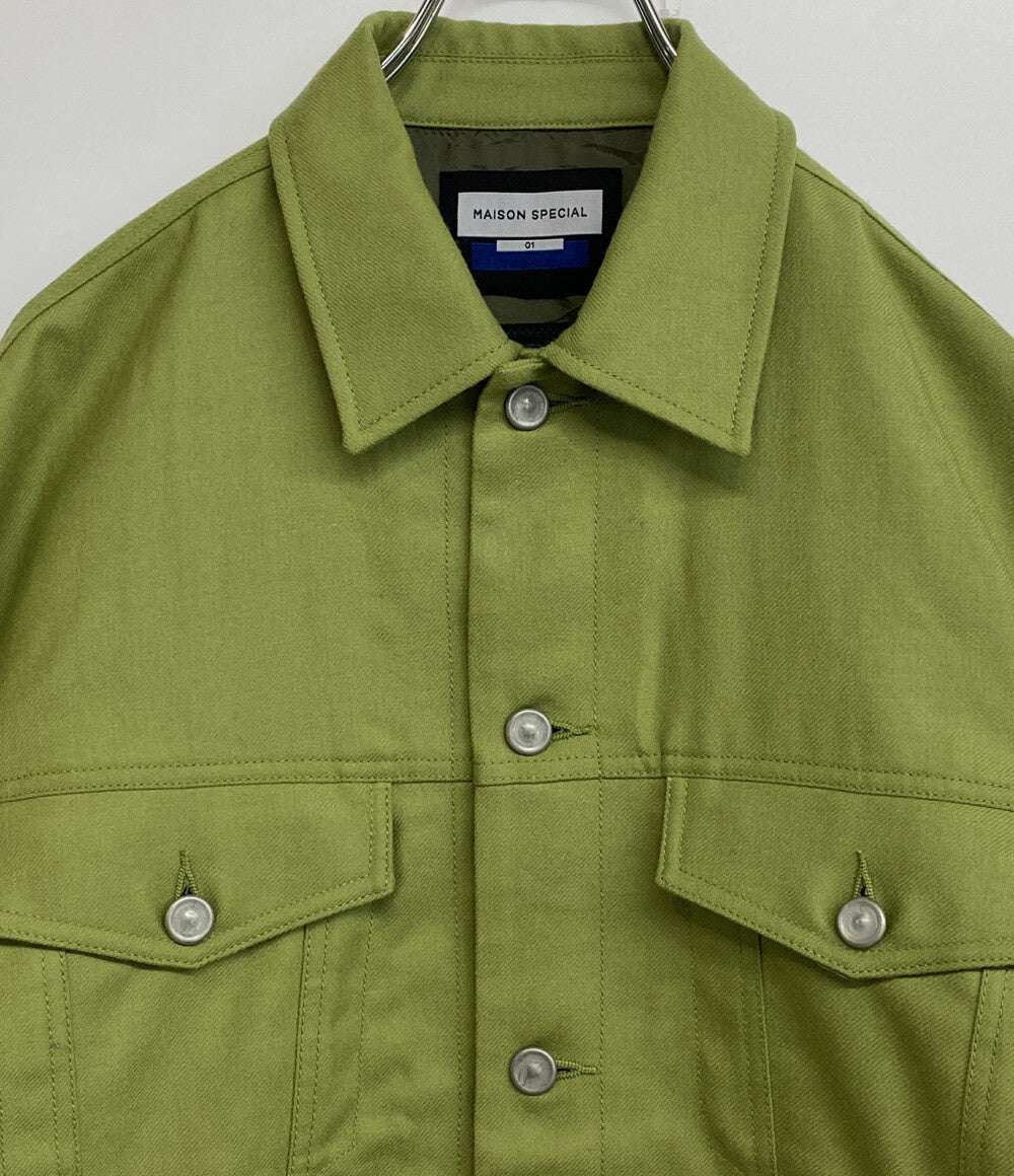 美品 メゾンスペシャル ジャケット カバーオール ライトグリーン Prime-Over 3rd Jacket 11242211202 メンズ SIZE 01 MAISON SPECIAL
