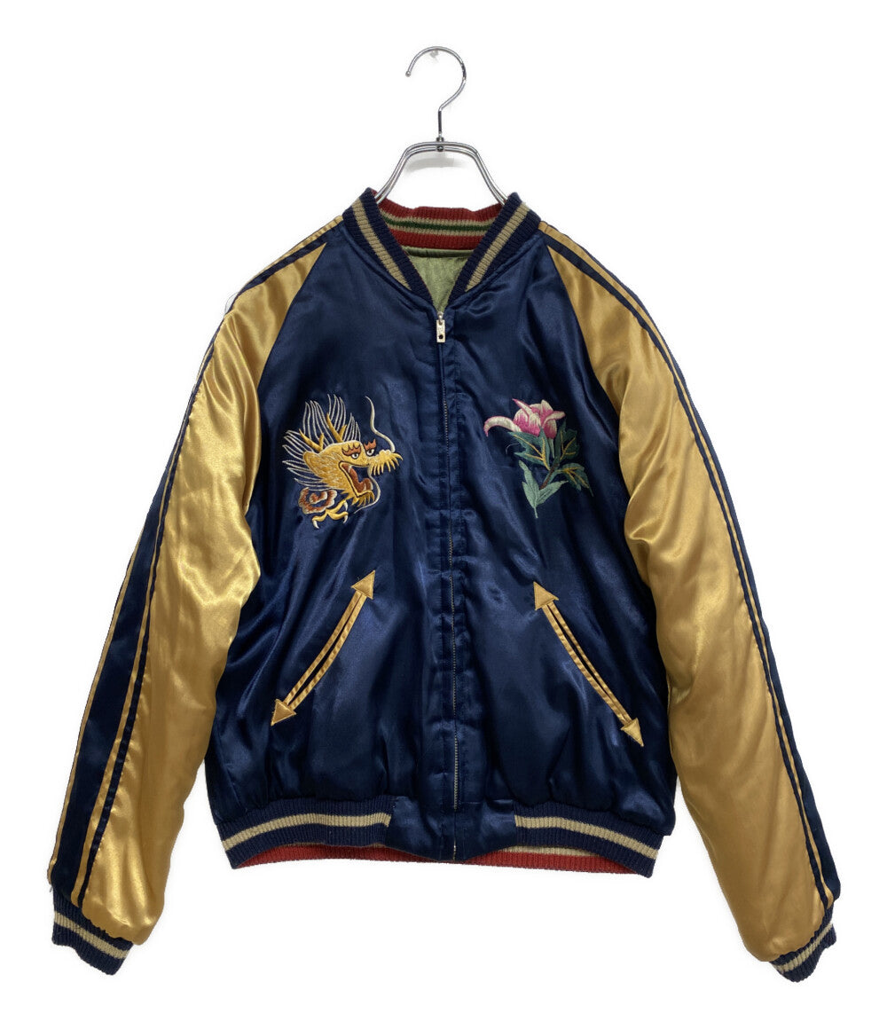 トウヨウエンタープライズ スカジャン 孔雀グアム ネイビー カーキ TT10931 メンズ SIZE S 東洋エンタープライズ