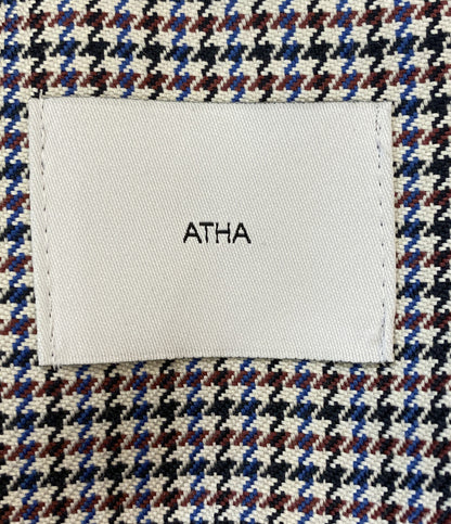 美品 ATHA アタ トレンチコート 千鳥柄 A-2010-T-01 メンズ SIZE F