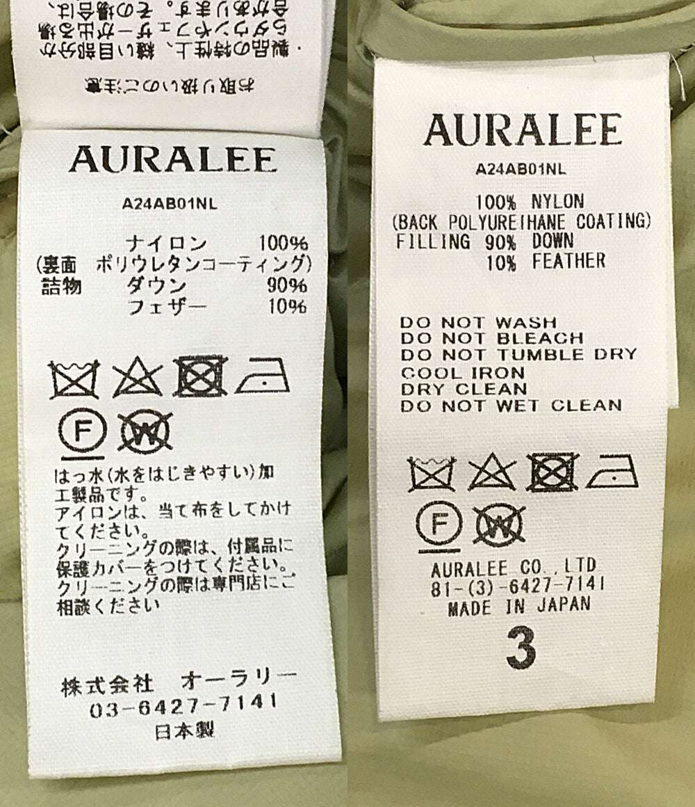 オーラリー ダウンジャケット ライトグリーン a24ab01nl メンズ SIZE 3 AURALEE
