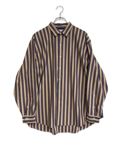 美品 カネマサ 長袖シャツ ストライプ マルチカラー メンズ SIZE M KANEMASA