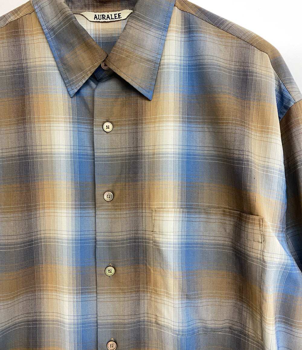 AURALEE 長袖シャツ super light wool check shirt メンズ SIZE 4