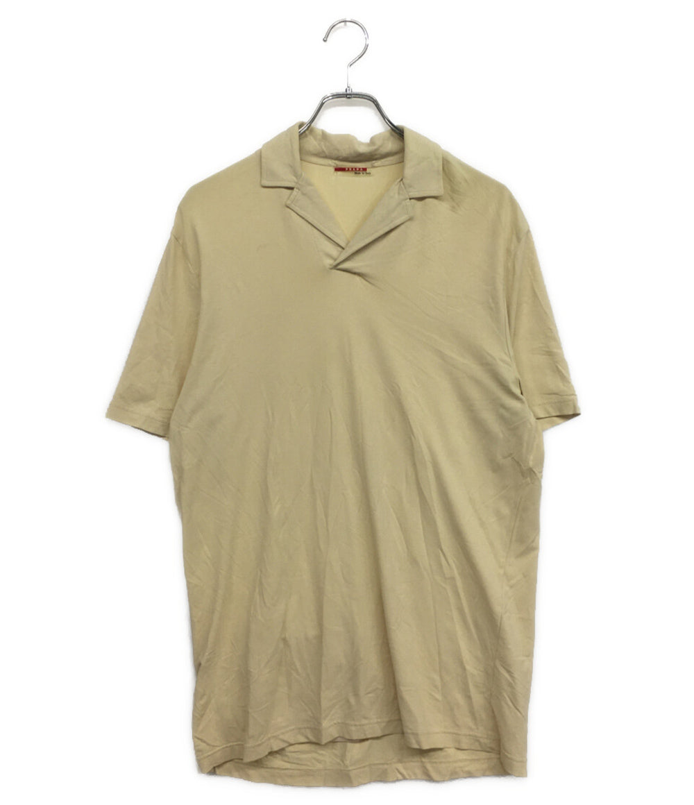PRADA ポロシャツ ベージュ スキッパー バックポケット 98339 メンズ SIZE - プラダ