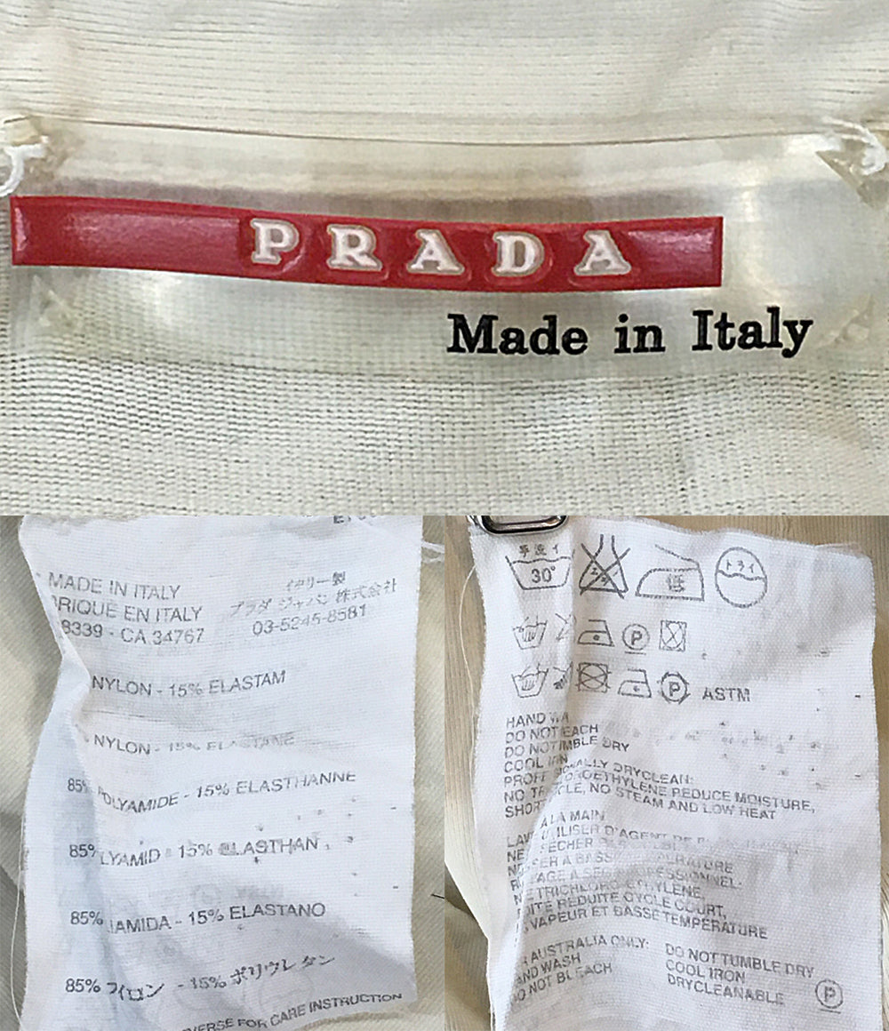 PRADA ポロシャツ ベージュ スキッパー バックポケット 98339 メンズ