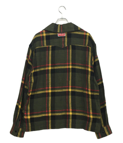 美品 KENZO 長袖シャツ Checks lace up overshirt FD55CH5149RY メンズ SIZE M ケンゾー