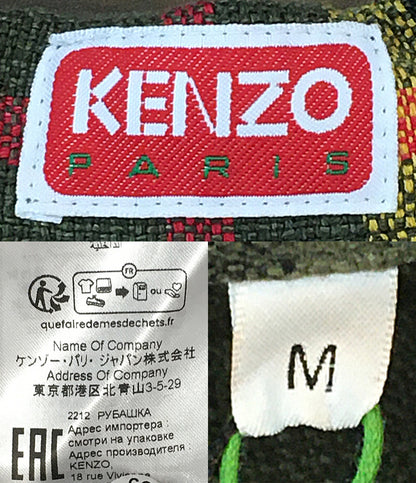 美品 KENZO 長袖シャツ Checks lace up overshirt FD55CH5149RY メンズ SIZE M ケンゾー
