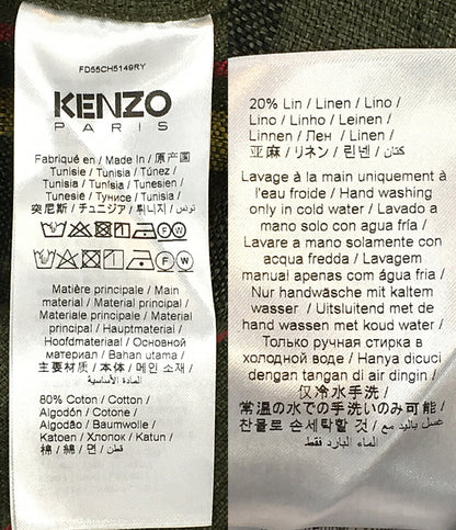 美品 KENZO 長袖シャツ Checks lace up overshirt FD55CH5149RY メンズ SIZE M ケンゾー