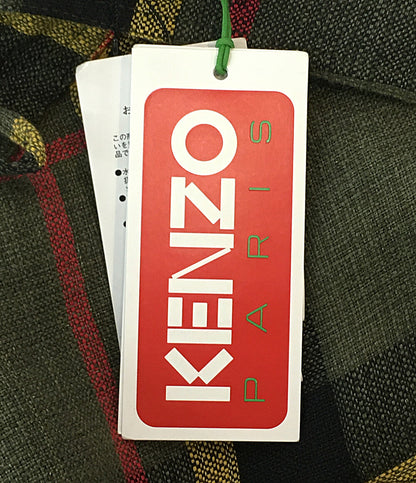 美品 KENZO 長袖シャツ Checks lace up overshirt FD55CH5149RY メンズ SIZE M ケンゾー