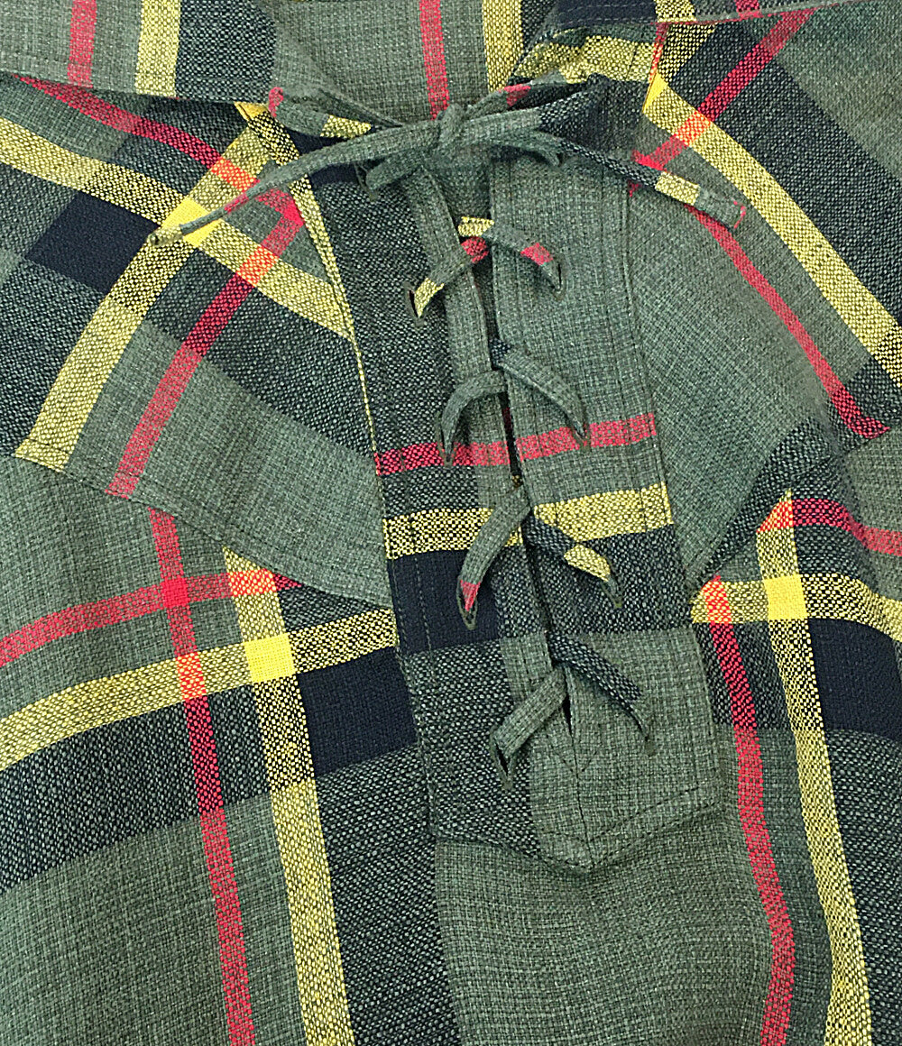 美品 KENZO 長袖シャツ Checks lace up overshirt FD55CH5149RY メンズ SIZE M ケンゾー