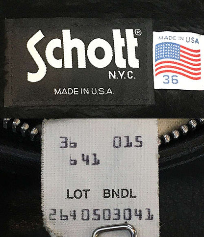 SCHOTT ライダースジャケット ブラック メンズ SIZE 36 ショット
