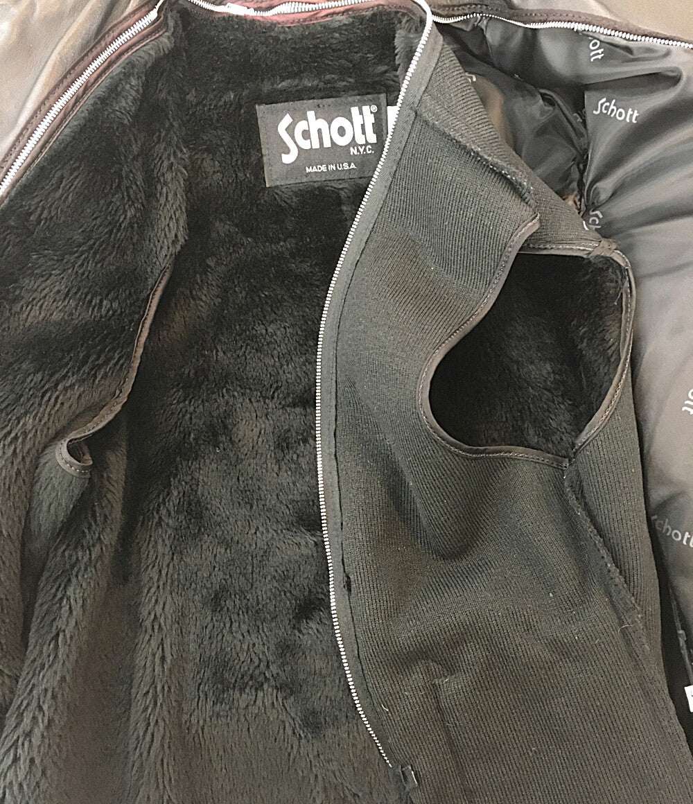 SCHOTT ライダースジャケット ブラック メンズ SIZE 36 ショット