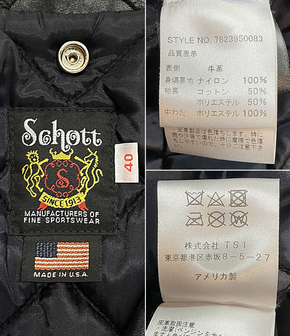 SCHOTT ダブルライダースジャケット ワンスター メンズ SIZE 40 ショット