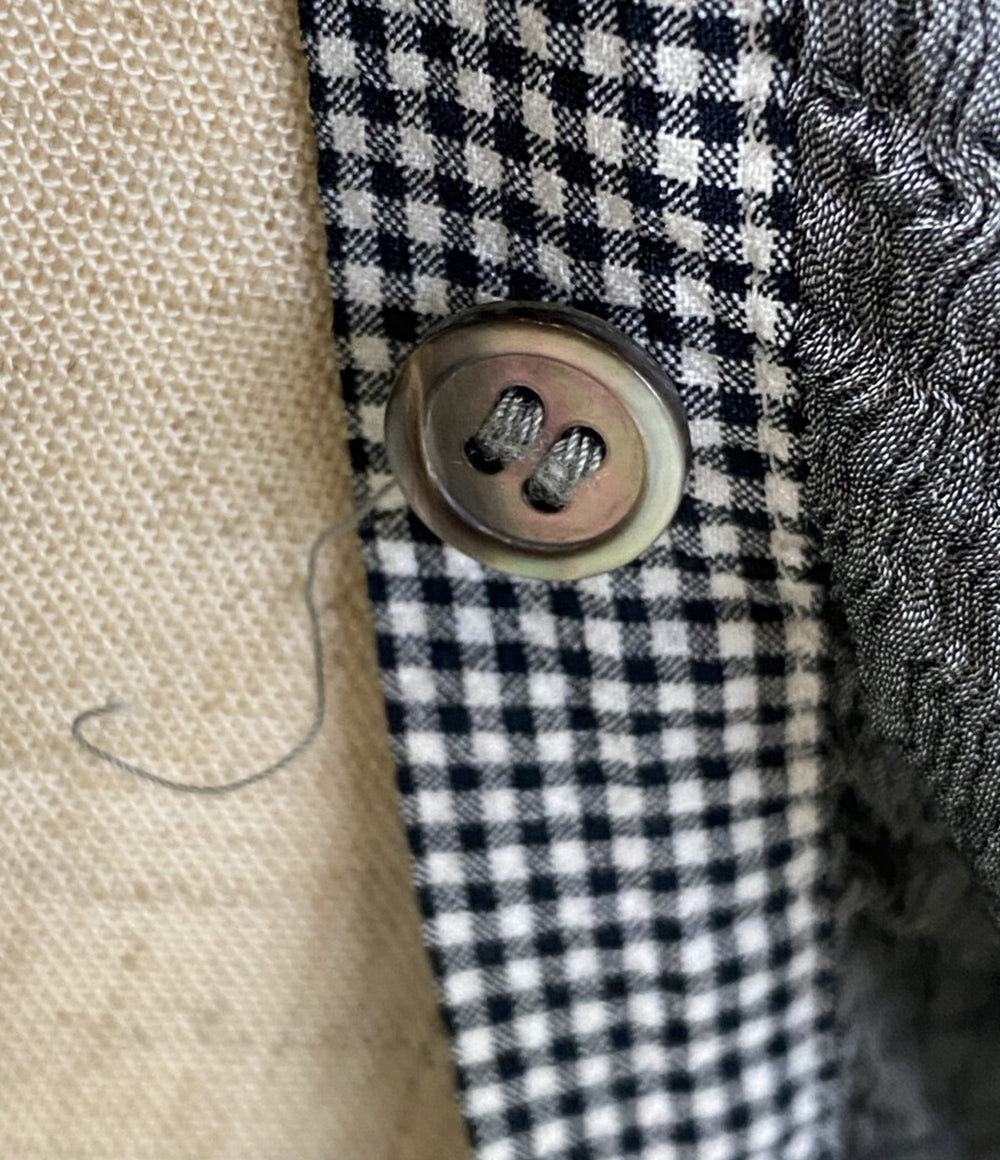 ME ISSEY MIYAKE 長袖ブラウス グレー プリーツ切替チェック柄 MI21FJ442 レディース SIZE - ミー イッセイミヤケ