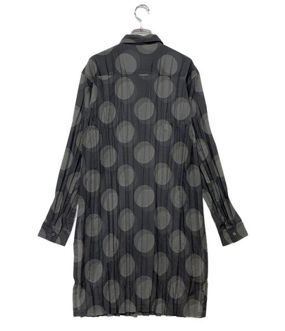 ISSEY MIYAKE FETE イッセイミヤケ フェット シャツワンピース 大柄ドット プリーツ IF92FJ295 レディース SIZE 3