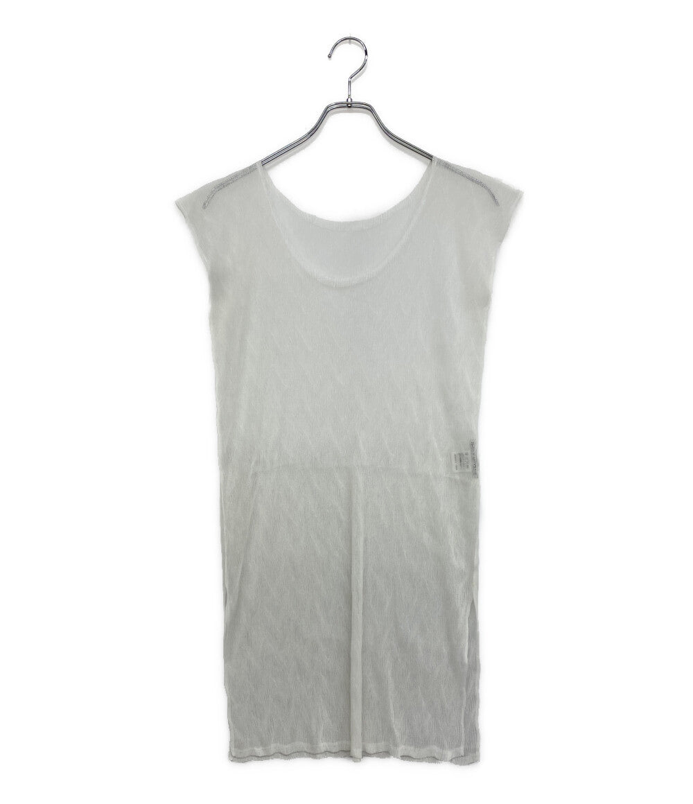ISSEY MIYAKE シアーワンピース フレンチスリーブ ホワイト IM41FJ108 レディース SIZE 2 イッセイミヤケ