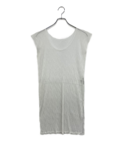 ISSEY MIYAKE シアーワンピース フレンチスリーブ ホワイト IM41FJ108 レディース SIZE 2 イッセイミヤケ