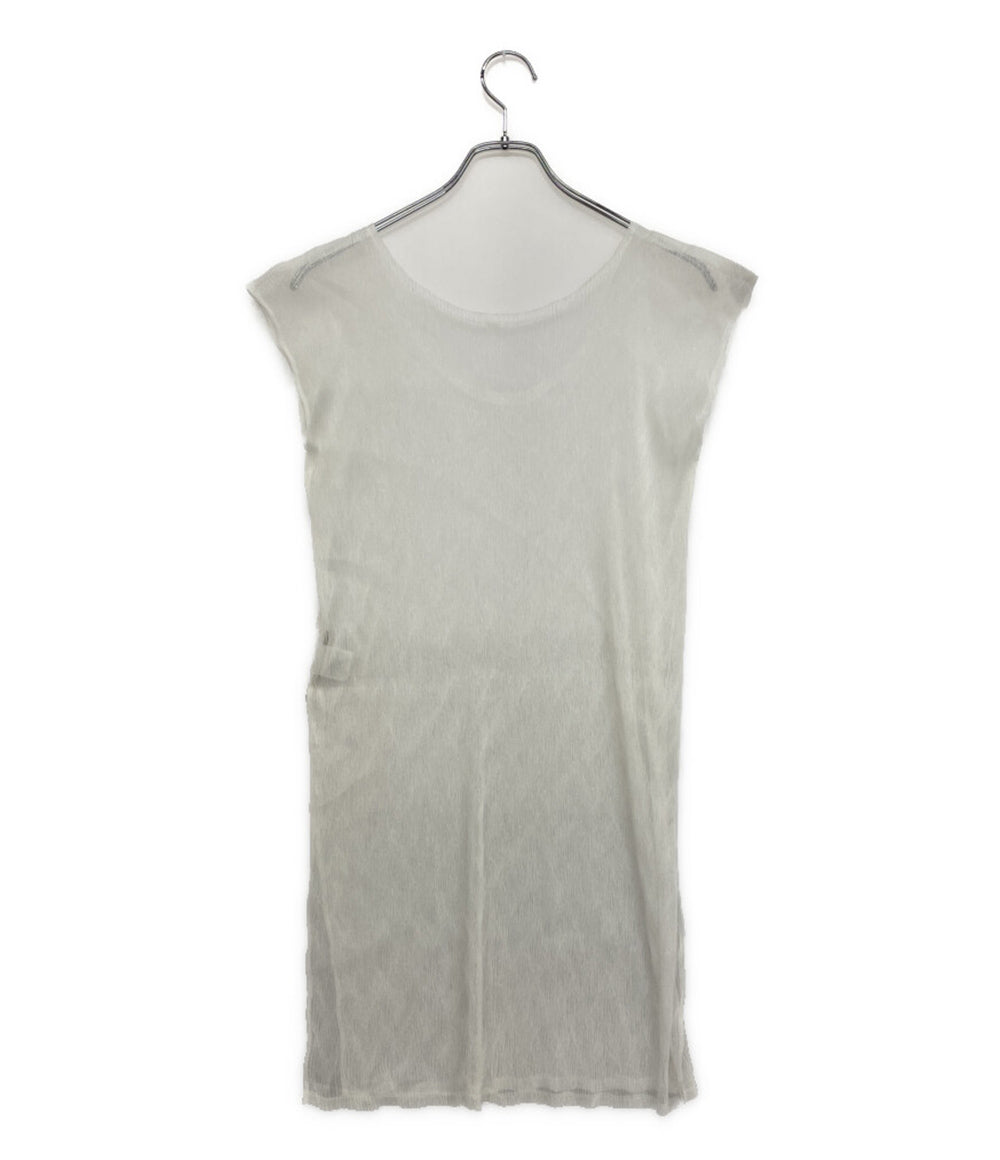 ISSEY MIYAKE シアーワンピース フレンチスリーブ ホワイト IM41FJ108 レディース SIZE 2 イッセイミヤケ