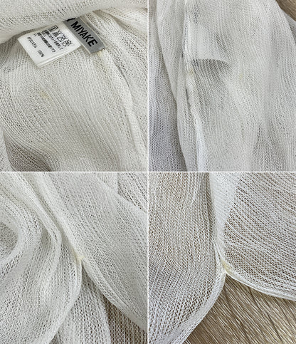 ISSEY MIYAKE シアーワンピース フレンチスリーブ ホワイト IM41FJ108 レディース SIZE 2 イッセイミヤケ