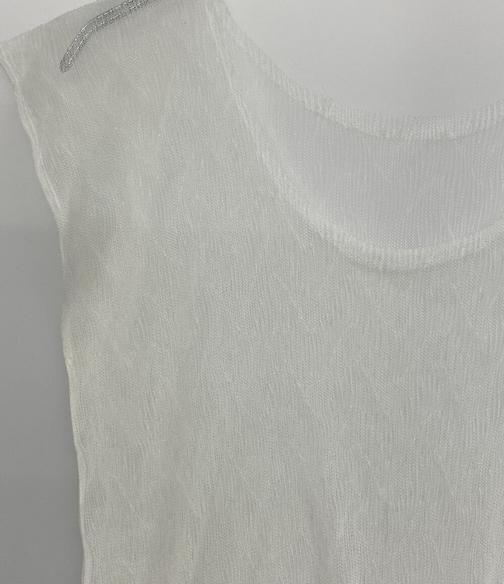 ISSEY MIYAKE シアーワンピース フレンチスリーブ ホワイト IM41FJ108 レディース SIZE 2 イッセイミヤケ
