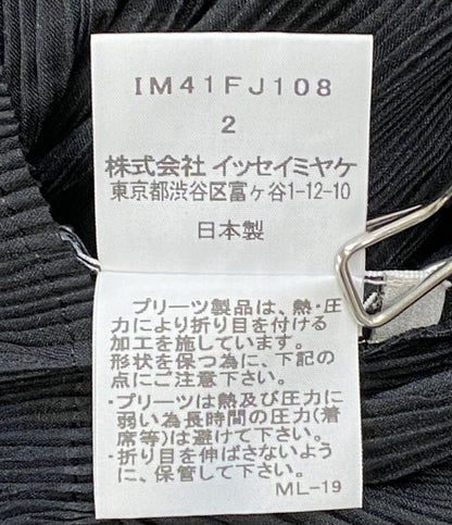 ISSEY MIYAKE シアーワンピース ノースリーブ ブラック IM41FJ108 レディース SIZE 2 イッセイミヤケ