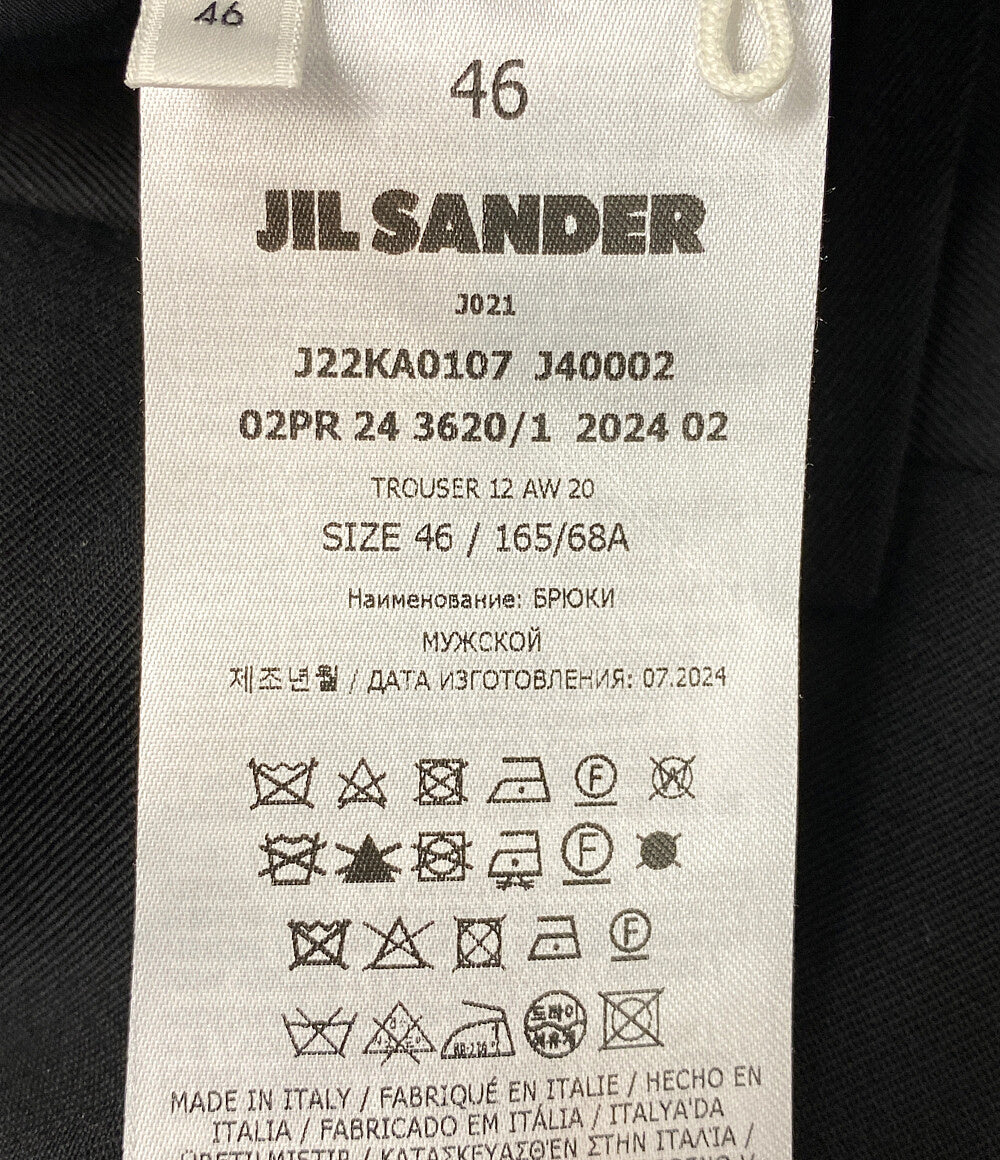 美品 Jil sander パンツ 25AW スラックス ブラック j22ka0107 メンズ SIZE 46 ジルサンダー