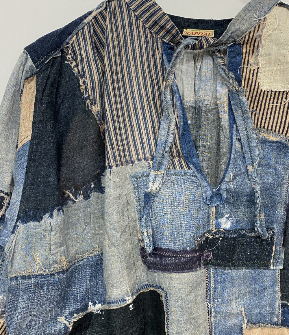 KAPITAL 長袖シャツ パッチワーク ブルー メンズ SIZE - キャピタル