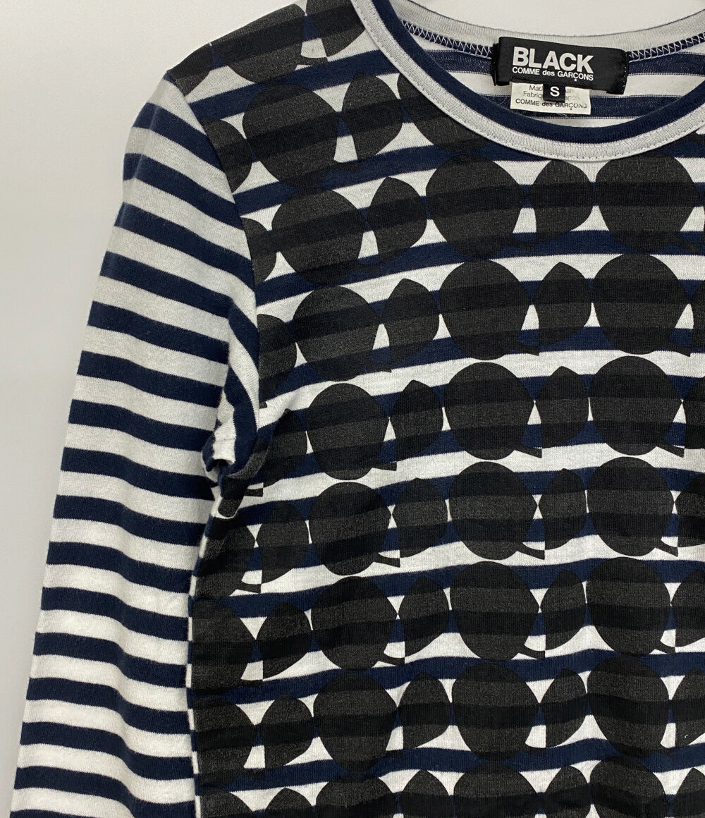 BLACK COMME des GARCONS 長袖Ｔシャツ ボーダー×ドット 1E-T001 レディース SIZE S ブラックコムデギャルソン