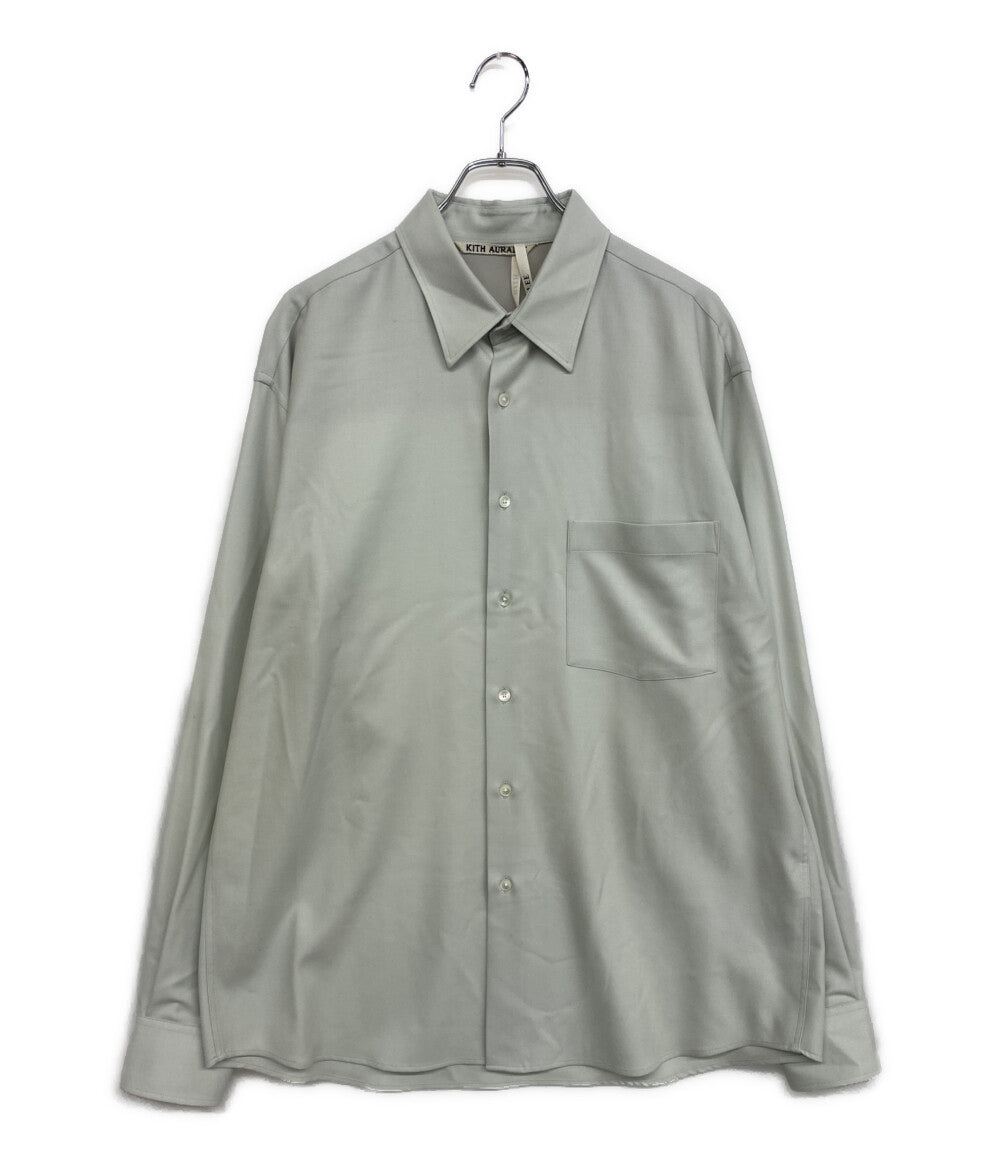 AURALEE 長袖シャツ ブルー×グレー チェック 25SS A25SS01LC メンズ