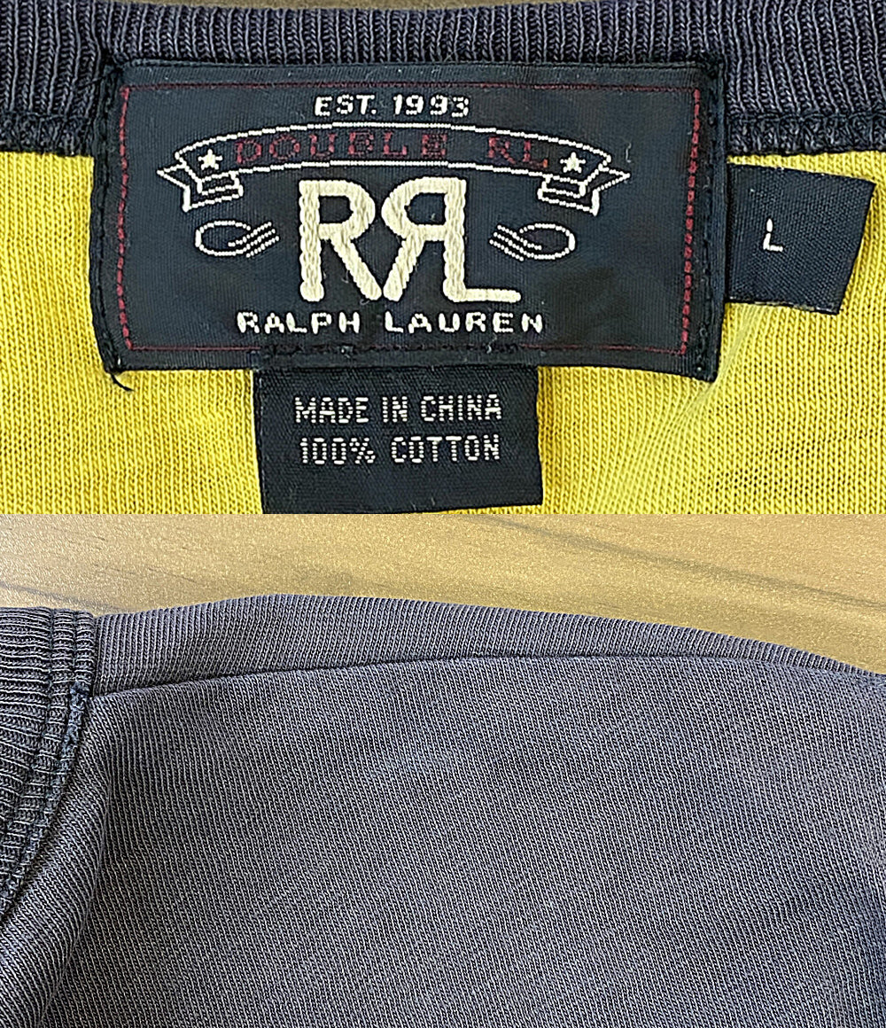 RRL RALPH LAUREN 半袖Ｔシャツ ブラック×マスタード KK-PM-YA-6108 メンズ SIZE - ダブルアールエル
