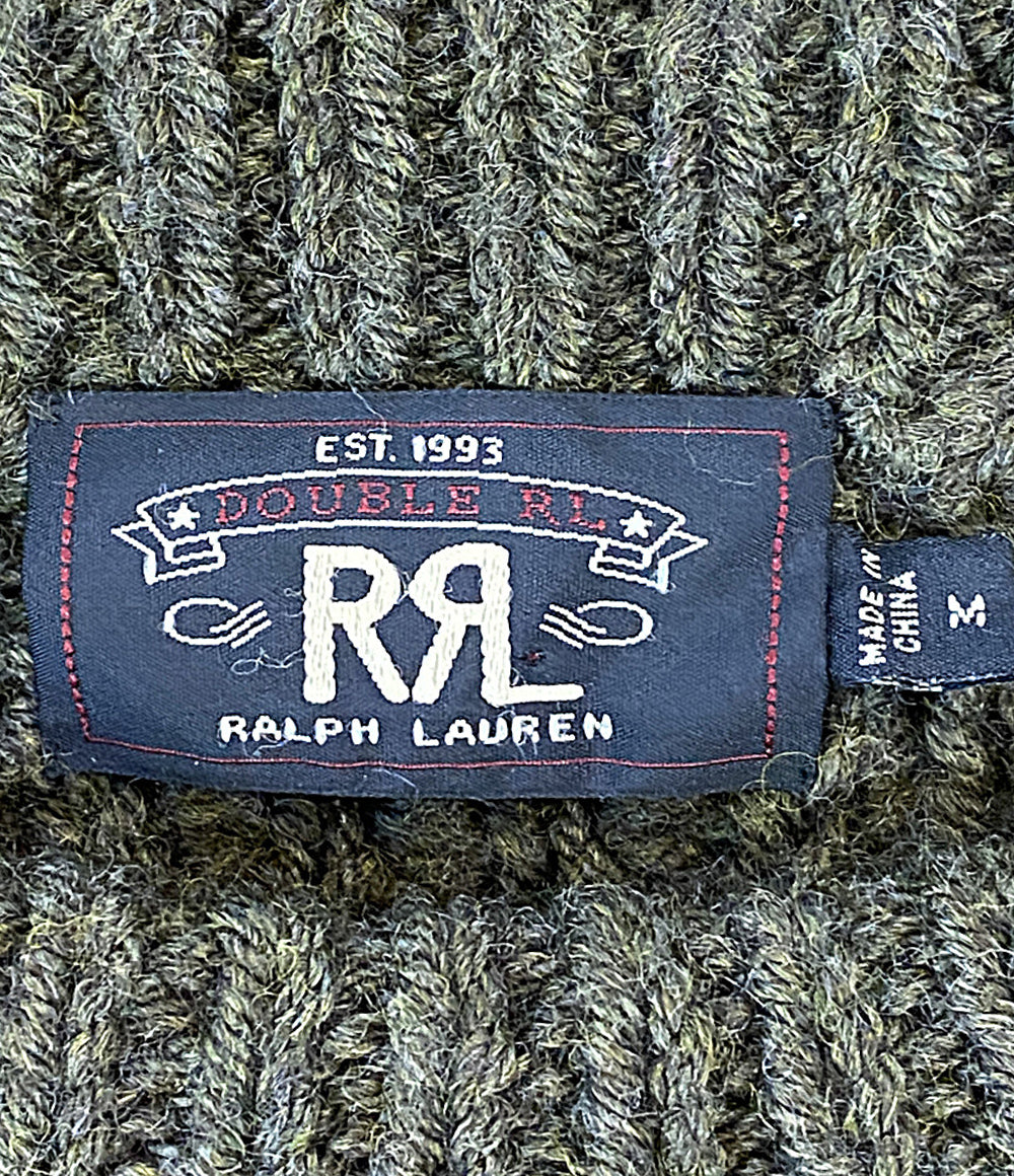 美品 RRL RALPH LAUREN ニット オールド フィッシャーマン オリーブ ケーブル ウール KR-RS-NA-4917 メンズ SIZE M ダブルアールエル