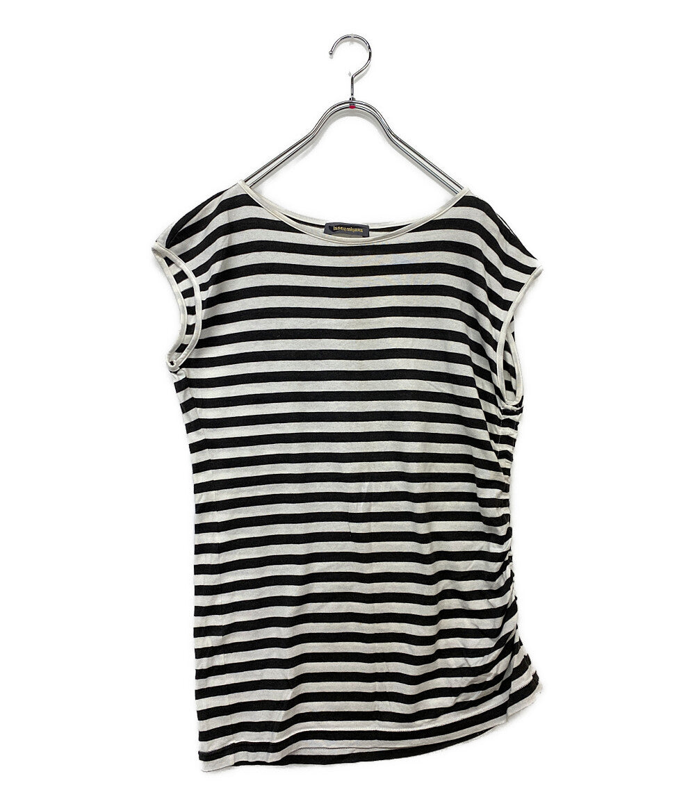 ISSEY MIYAKE カットソー 80s 初期タグ ノースリーブ ボーダー XL17310AC レディース SIZE M イッセイミヤケ