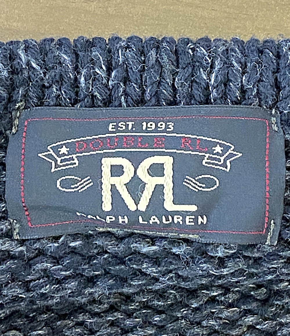 RRL RALPH LAUREN ニット アメリカ製 ボートネック レタード ブラック メンズ SIZE - ダブルアールエル