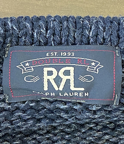 RRL RALPH LAUREN ニット アメリカ製 ボートネック レタード ブラック メンズ SIZE - ダブルアールエル