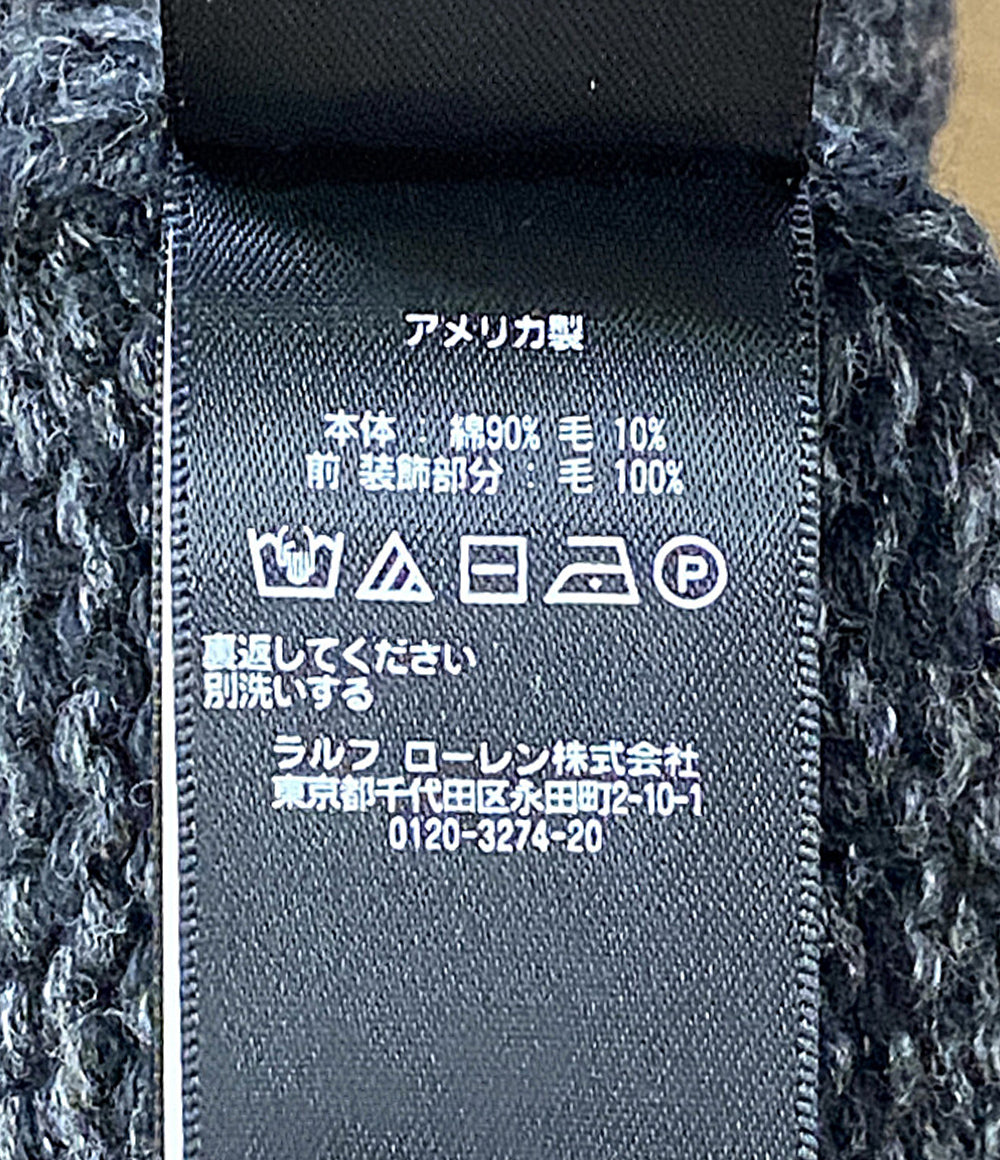 RRL RALPH LAUREN ニット アメリカ製 ボートネック レタード ブラック メンズ SIZE - ダブルアールエル