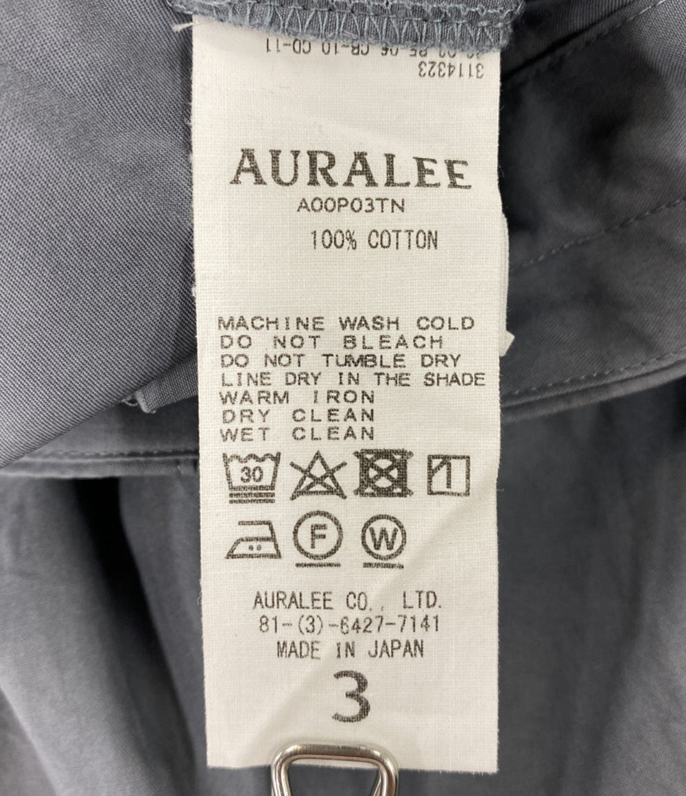 AURALEE パンツ WASHED FINX TWILL EASY WIDE PANTS グレー メンズ SIZE 3 オーラリー