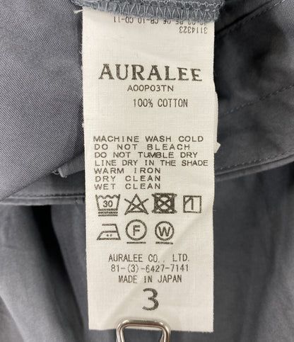 AURALEE パンツ WASHED FINX TWILL EASY WIDE PANTS グレー メンズ SIZE 3 オーラリー