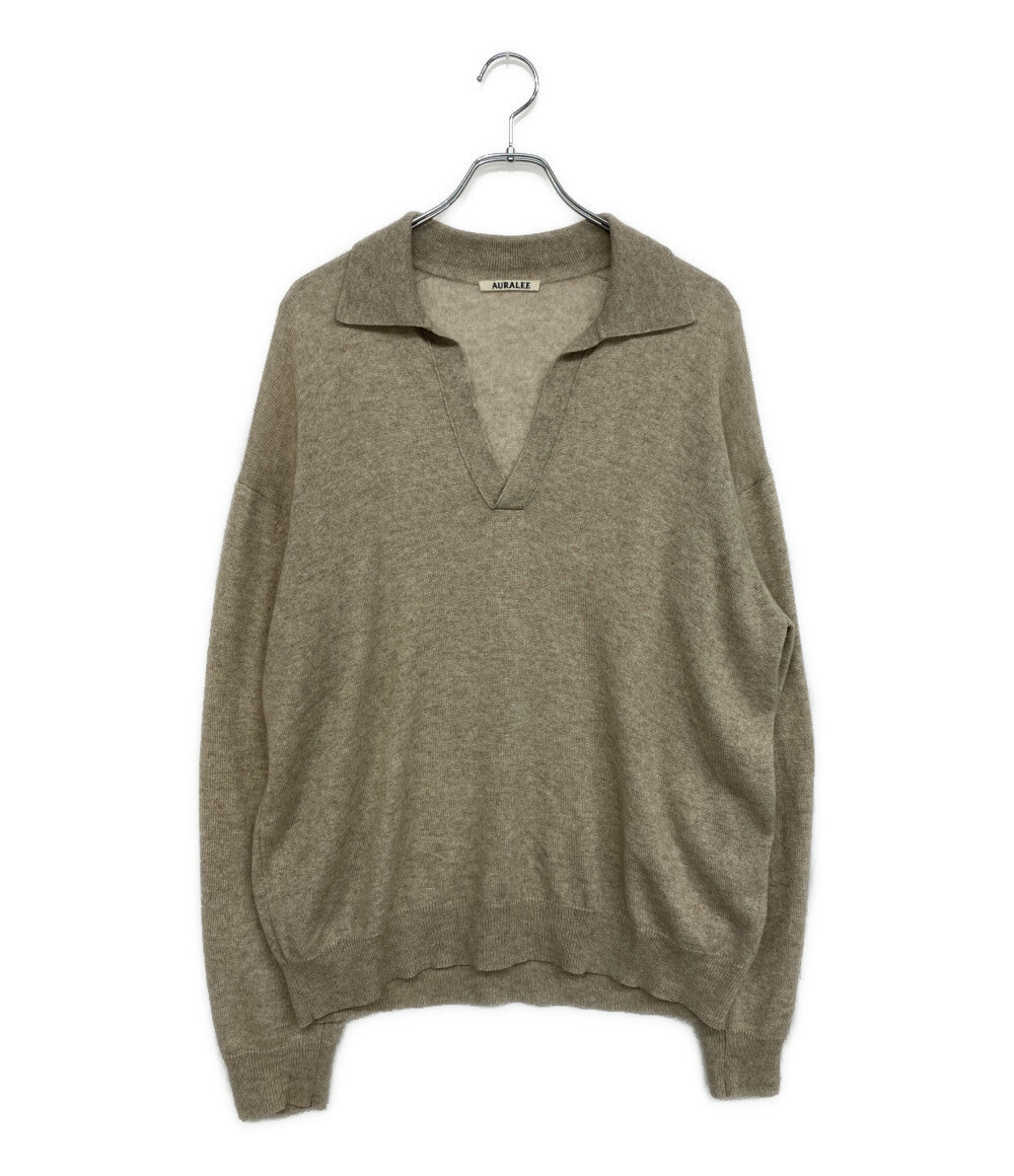 美品 AURALEE カーディガン ベージュ カシミア A23SP02SC メンズ SIZE 4 オーラリー
