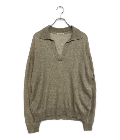 美品 AURALEE カーディガン ベージュ カシミア A23SP02SC メンズ SIZE 4 オーラリー