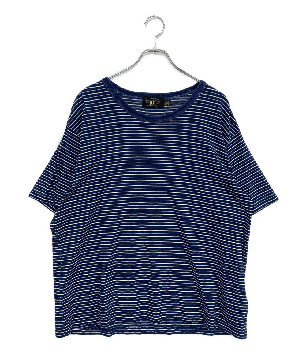 美品 RRL RALPH LAUREN 半袖Ｔシャツ インディゴストライプ ボーダー INDIGO メンズ SIZE XL ダブルアールエル