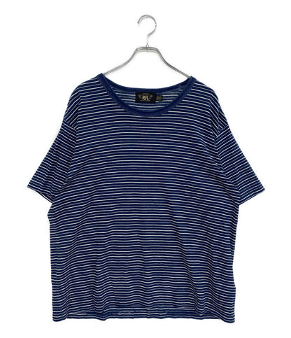 美品 RRL RALPH LAUREN 半袖Ｔシャツ インディゴストライプ ボーダー INDIGO メンズ SIZE XL ダブルアールエル